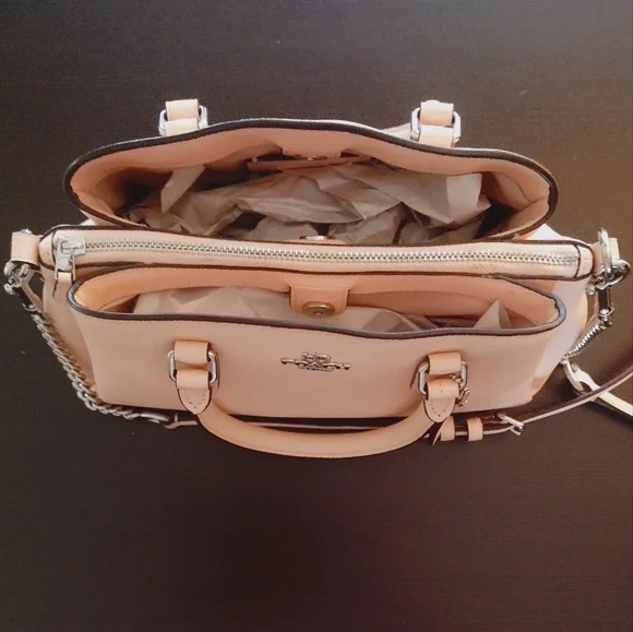 Coach Mini Sage Carryall  Light Pink Satchel with Chain Strap - Picture 12 of 13